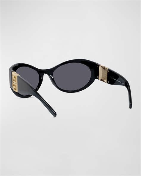 Givenchy Men's 4G Acetate Oval Sunglasses 